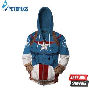 Marvel Comics Captain America Battle Cosplay 3D Hoodie