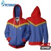 Marvel Comics Captain Marvel Classic Cosplay 3D Hoodie