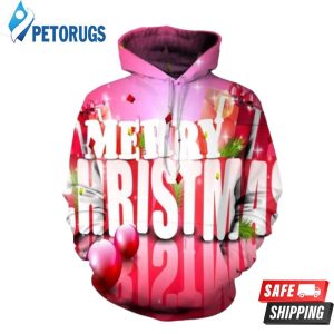 Merry Christmas Pink Gift Box Pattern 3D Hoodie