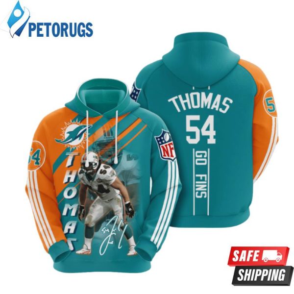 Miami Dolphins Zach Thomas 3D Hoodie