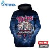 Minnesota Twins 2019 Al Central Division Champions Signatures Minnesota Twins 2019 Al Central Division Champions Signatures T 3D Hoodie