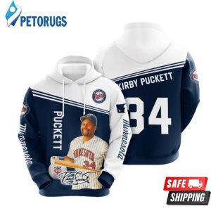 Minnesota Twins Kirby Puckett 34 3D Hoodie