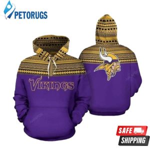 Minnesota Vikings Ncaa Football Maori Tattoo Violet Glod Minnesota Vikings Minnesota Vikings 3D Hoodie