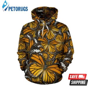 Monarch Butterfly Pattern 3D Hoodie