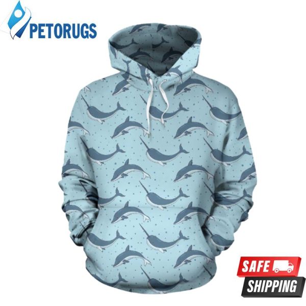 Narwhal Dolphin 3D Hoodie