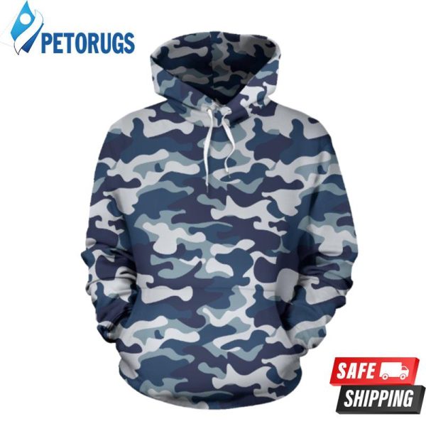 Navy Military Camouflage Camo Pattern 3D Hoodie