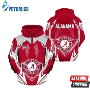 Ncaa Alabama Crimson Tide Lightning 3D Hoodie