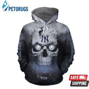 New York Yankees Baseball Skull 3D Hoodie