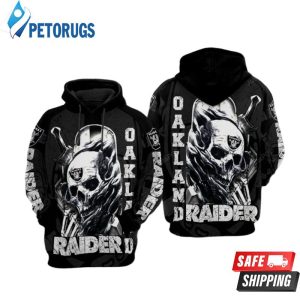 Oakland Raiders Nfl Football Skull Warrior Oakland Raiders Oakland Raiders 3D Hoodie