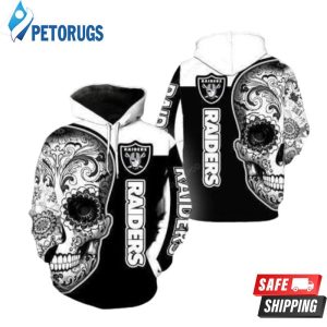 Oakland Raiders Poco Loco Skull 3D Hoodie