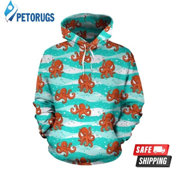 Octopus Cute Themed 3D Hoodie