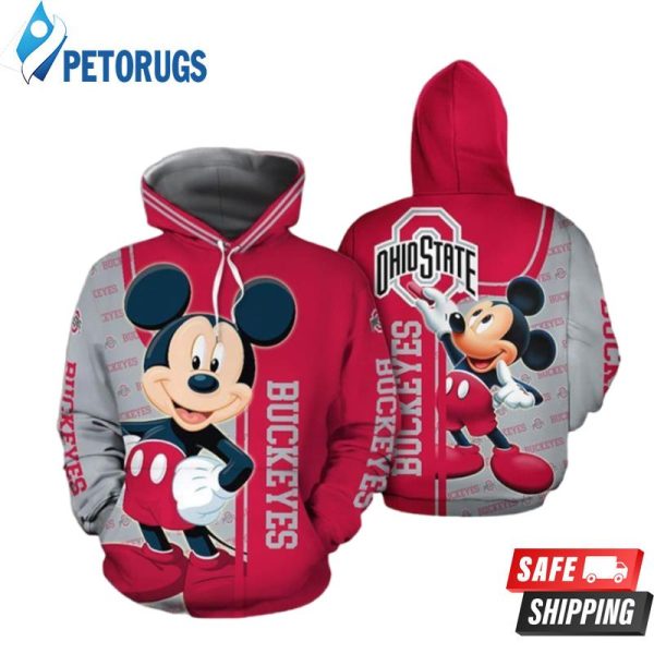 Ohio States Buckeyes Mickey 3D Hoodie