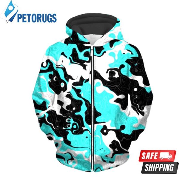 Oil Spill Rave Camo Up 3D Hoodie