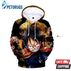 One Piece Monkey D Luffy Black 3D Hoodie