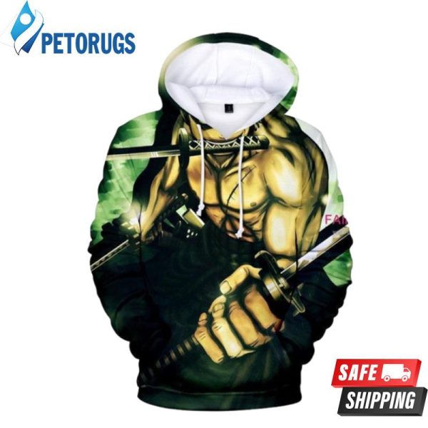 One Piece Roronoa Zoro Green 3D Hoodie