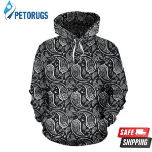 Paisley Black 3D Hoodie