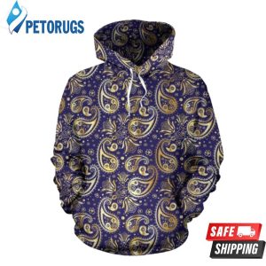 Paisley Blue Yellow 3D Hoodie