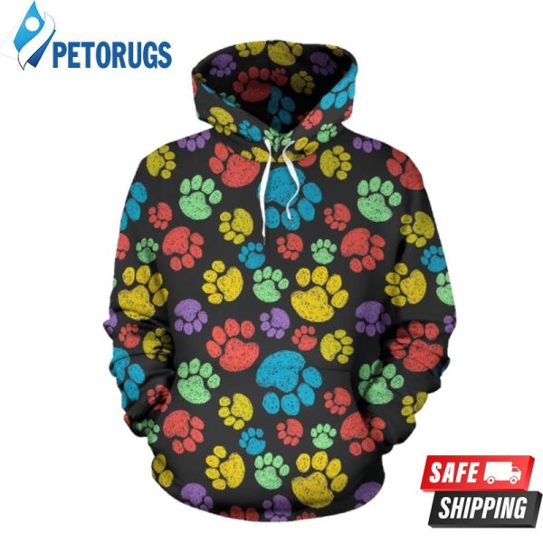 Paw Colorful 3D Hoodie