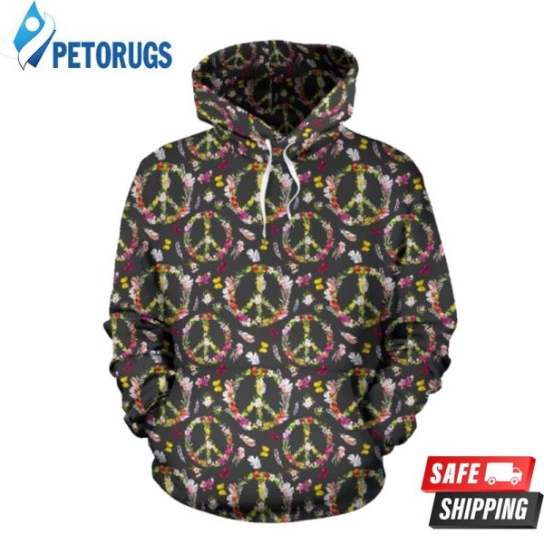 Peace Sign Flowers 3D Hoodie