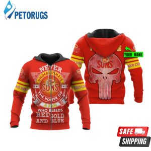 Personalized Gold Coast Suns Afl Never Underestimate Skull Custom Name 3D Hoodie