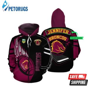 Personalized Nrl Brisbane Broncos Custom Name 3D Hoodie