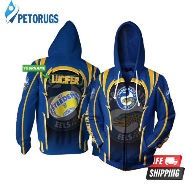 Personalized Parramatta Eels Realball Custom Name 3D Hoodie