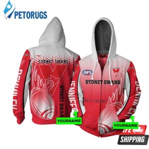 Personalized Sydney Swans Gradient Custom Name 3D Hoodie