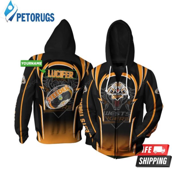 Personalized Wests Tigers Realball Custom Name 3D Hoodie