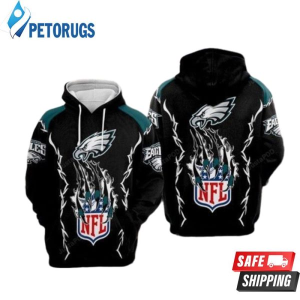 Philadelphia Eagles Nfl Football Claws Philadelphia Eagles Philadelphia Eagles 3D Hoodie