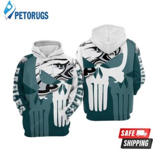 Philadelphia Eagles Nfl Football Punisher Skull Blue Philadelphia Eagles Philadelphia Eagles 3D Hoodie