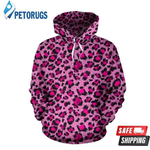 Pink Cheetah Leopaword Pattern 3D Hoodie