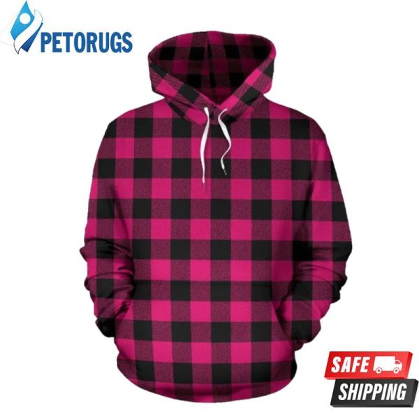 Pink Tartan Plaid Pattern 3D Hoodie