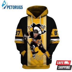 Pittsburgh Penguins Sidney Crosby 87 Signed 3D Hoodie