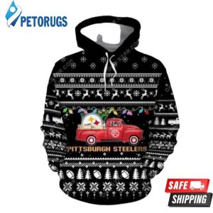 Pittsburgh Steelers Christmas Truck Ugly Christmas 3D Hoodie