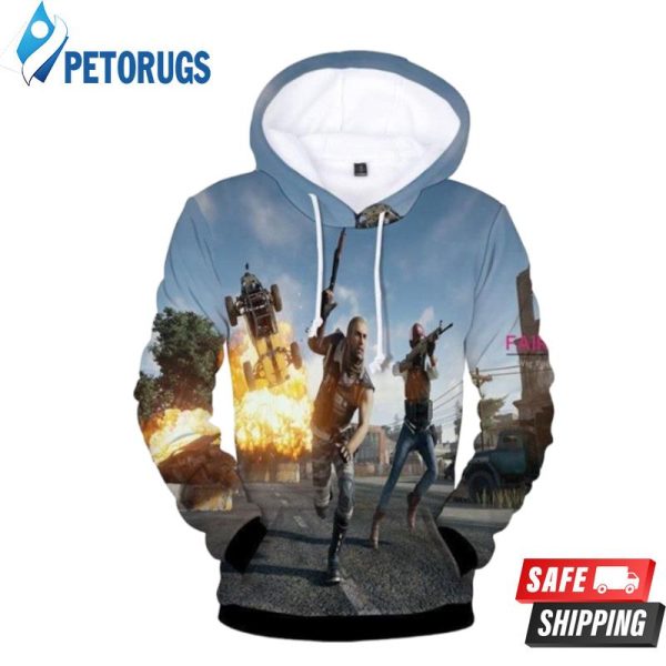 Playerunknown Battleground Blue 3D Hoodie