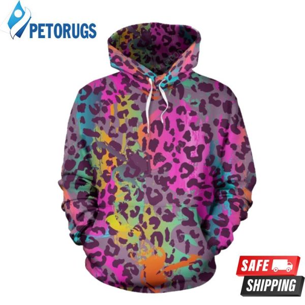 Rainbow Cheetah Leopaword Pattern 3D Hoodie