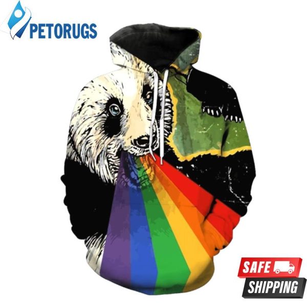 Rainbow Vomiting Panda 3D Hoodie