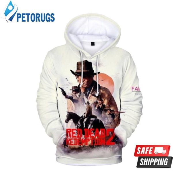 Red Dead Redemption 2 All In One White 3D Hoodie