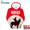 Red Dead Redemption 2 Arthur Morgan Red 3D Hoodie