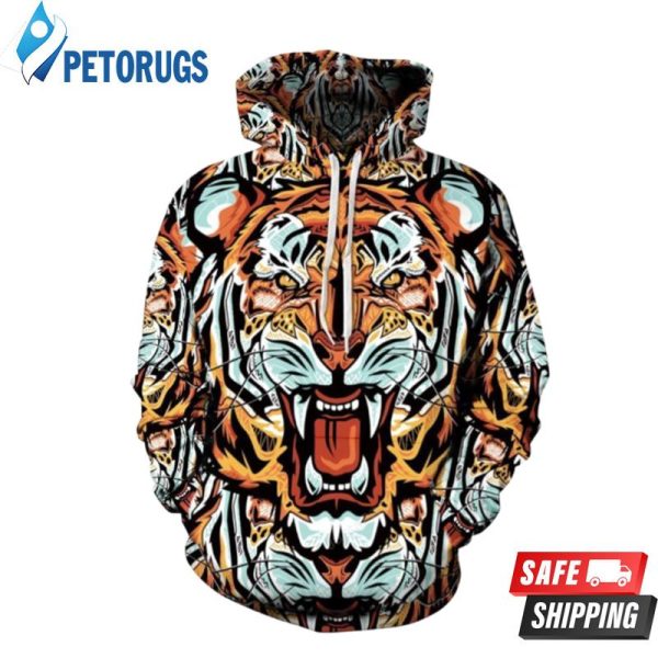 Retro Tiger Animal S 3D Hoodie