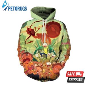 Rick And Morty Green 3D Hoodie