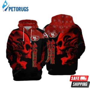 San Francisco 49Ers Nfl Football Skull Red San Francisco 49Ers 3D Hoodie