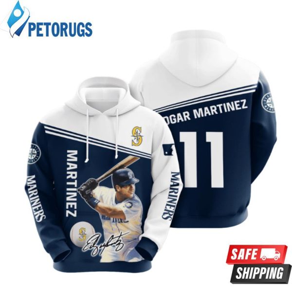 Seattle Mariners Edgar Martinez 11 3D Hoodie