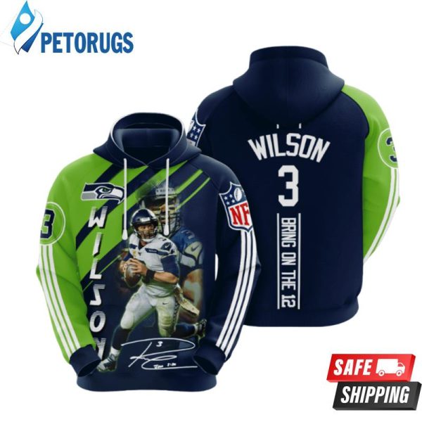 Seattle Seahawks Russell Wilson 3D Hoodie