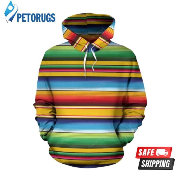 Serape Baja Mexican Blanket Pattern 3D Hoodie