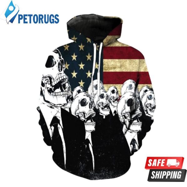 Skeleton Of America 3D Hoodie