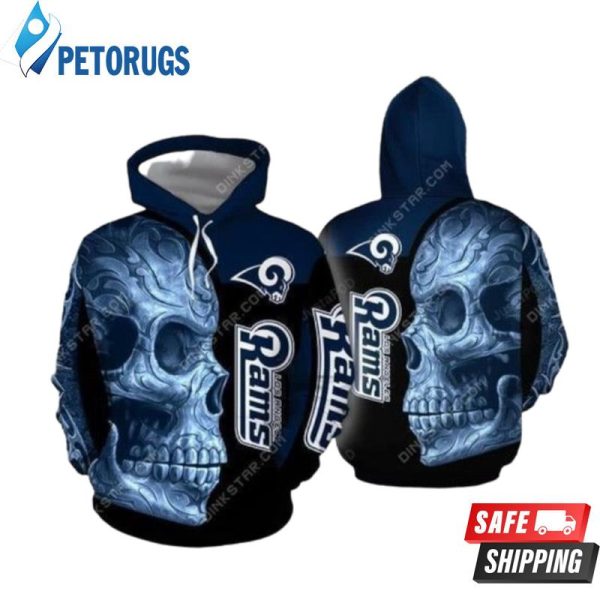 Skull Los Angeles Rams 3D Hoodie