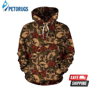 Skull Roses Vintage Themed 3D Hoodie