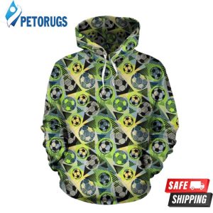 Soccer Ball Themed Pattern 3D Hoodie