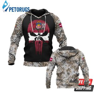 Soldier Punisher Latvia 3D Hoodie